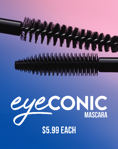eyeCONIC mascara with brush on a gradient background