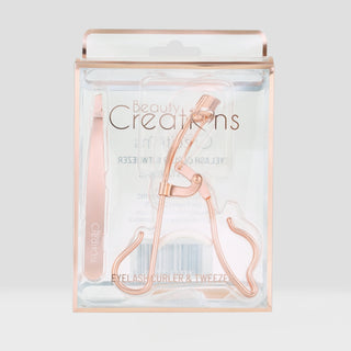 Eyelash Curler & Tweezer Set Rose Gold