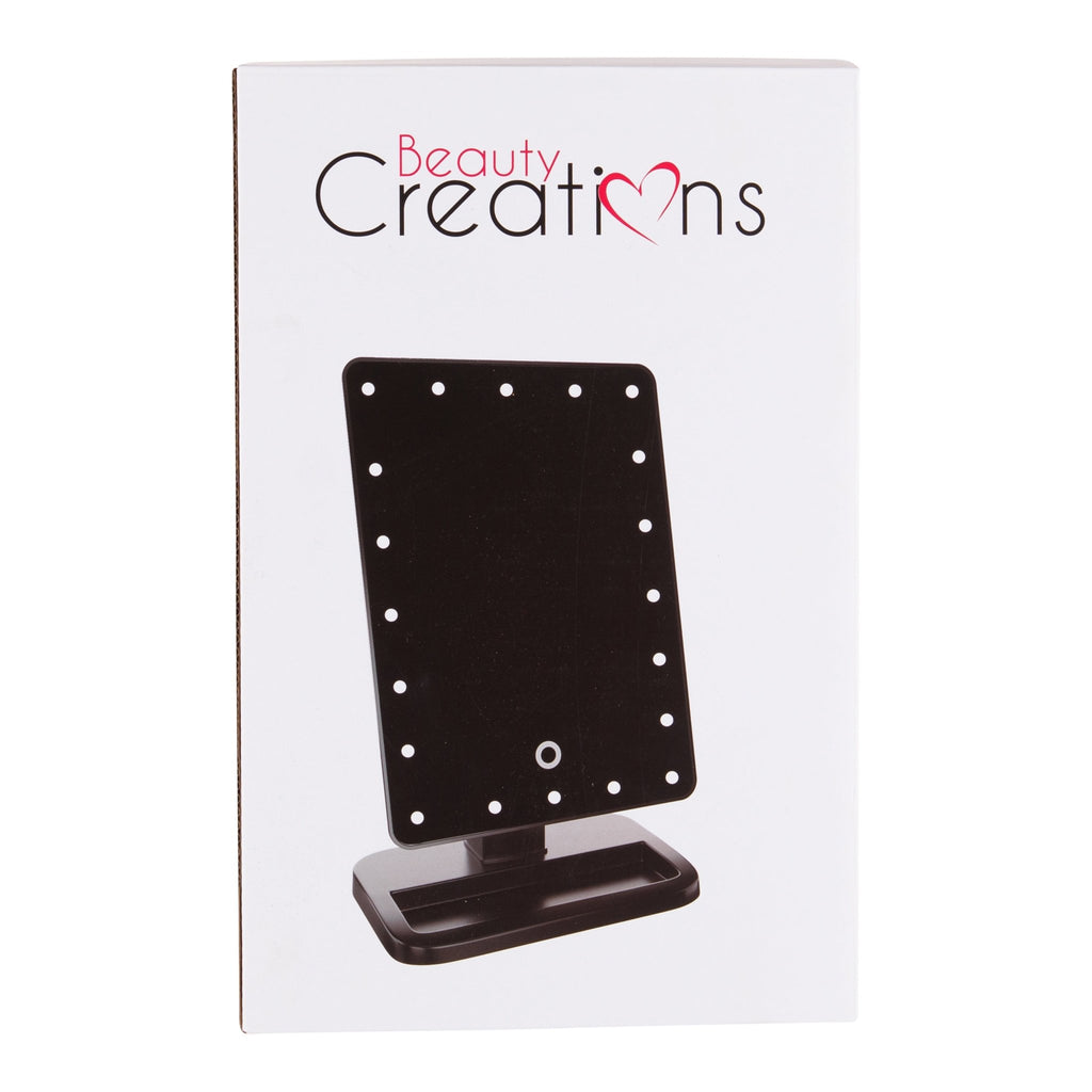 20 LED Touch Small Mirror - BLACK - BEAUTY CREATIONS