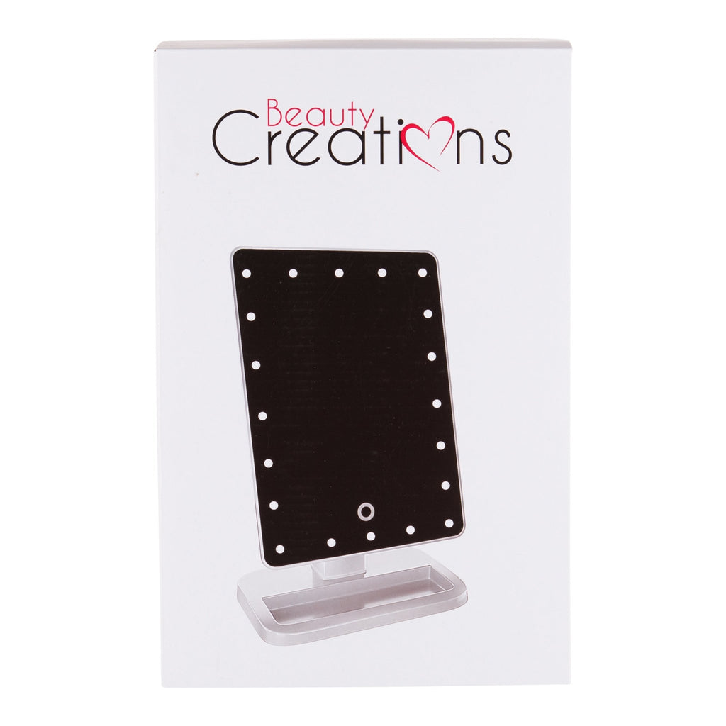 20 LED Touch Small Mirror - White - BEAUTY CREATIONS