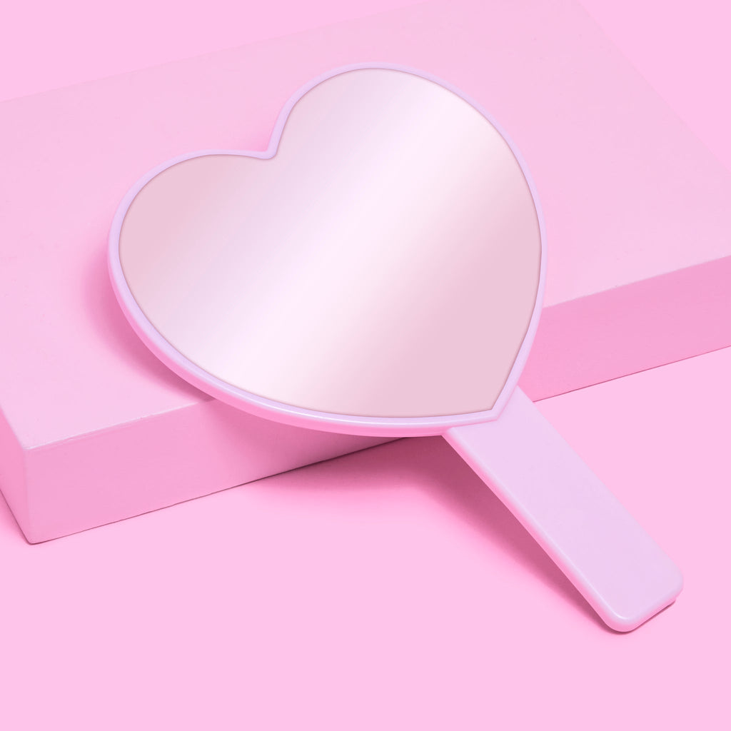 "Better Late than Basic" Heart Shaped Handheld Mirror - BEAUTY CREATIONS