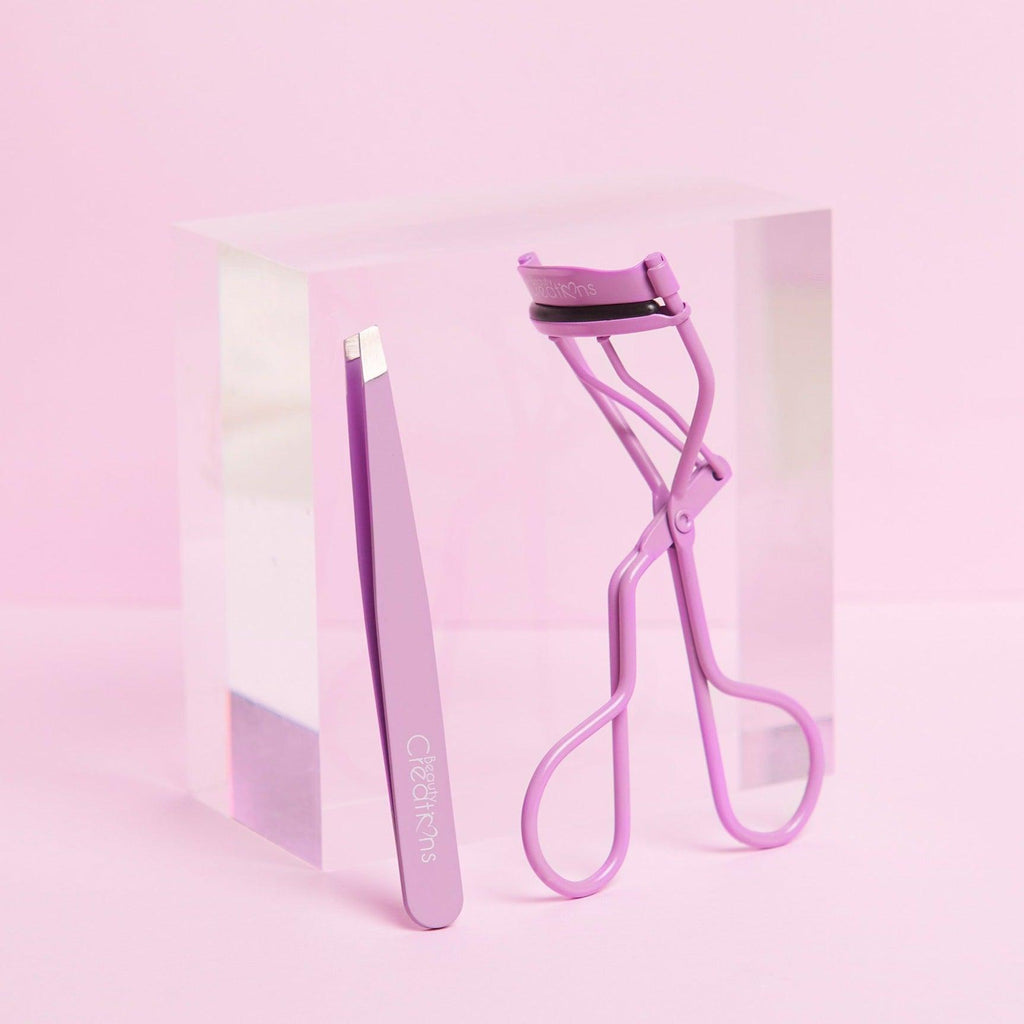 Purple Eyelash Curler and Tweezer Set BEAUTY CREATIONS BEAUTY CREATIONS