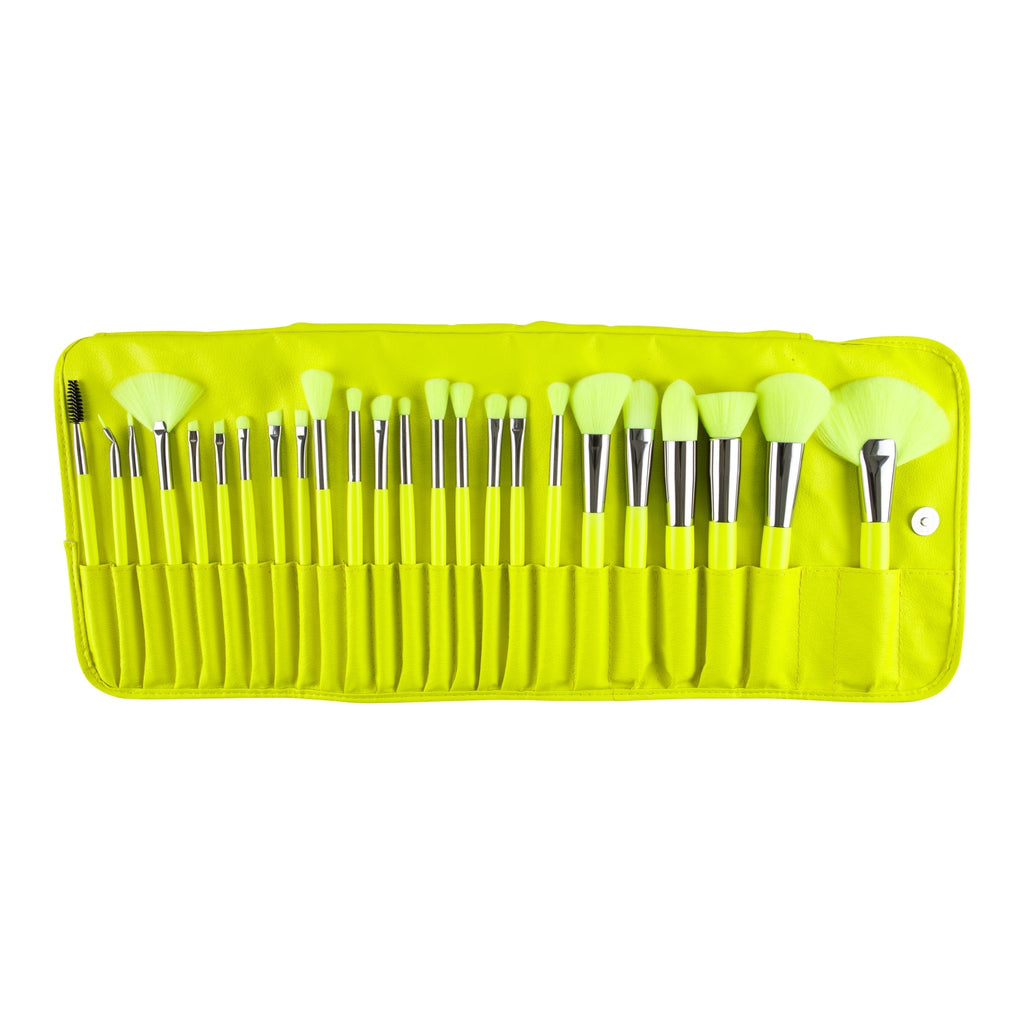 The Neon Yellow 24pc Brush Set - BEAUTY CREATIONS